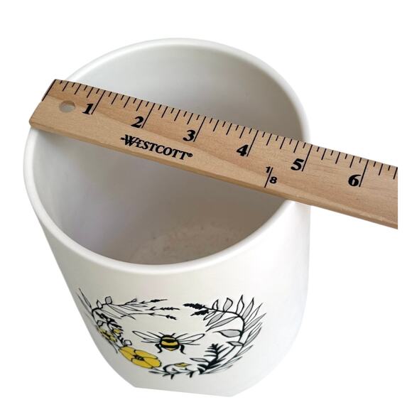 Prima Design Bumble Bee CROCK Utensil Holder Garden Flower Planter 7.5x5 Ceramic - Picture 4 of 6